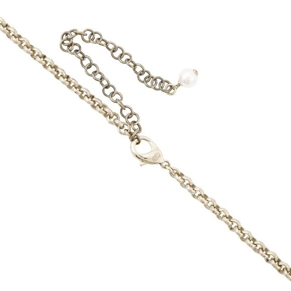 CHANEL Heart Rhinestone Pearl Long Necklace Gold Plated/Rhinestone/Faux Pearl - Picture 5 of 12